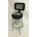 Single Ring Base Logo Seating Stool W/Flex Backrest (Top/ Side Imprint - Assembled)